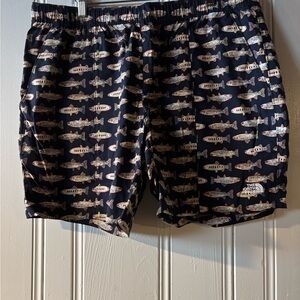The North Face Men's Fish Pattern Swim Trunks - Dark Blue